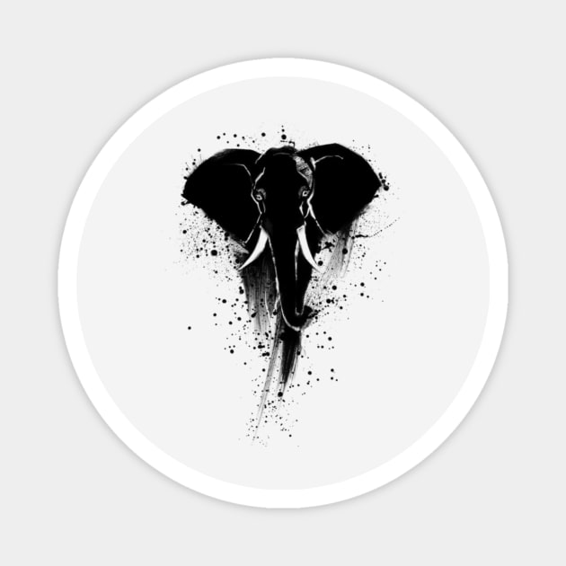 Elephant Magnet by Black0White